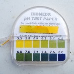 pH test of soaker bin showing very acidic character of wood chips.  This is probably why the cement would not set.